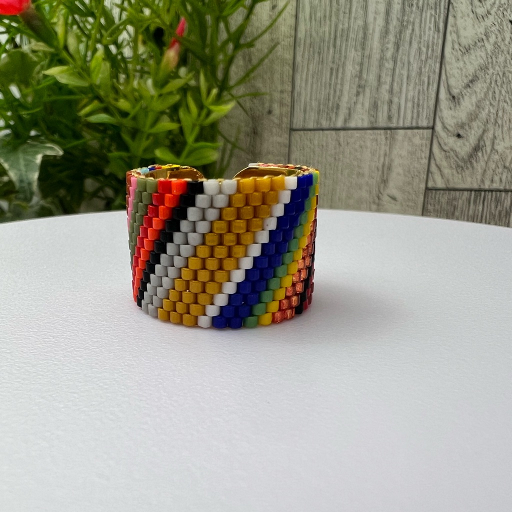 Lines Pattern Stylish Miyuki Beaded Adjustable Rings - Trendy Flirty Rings